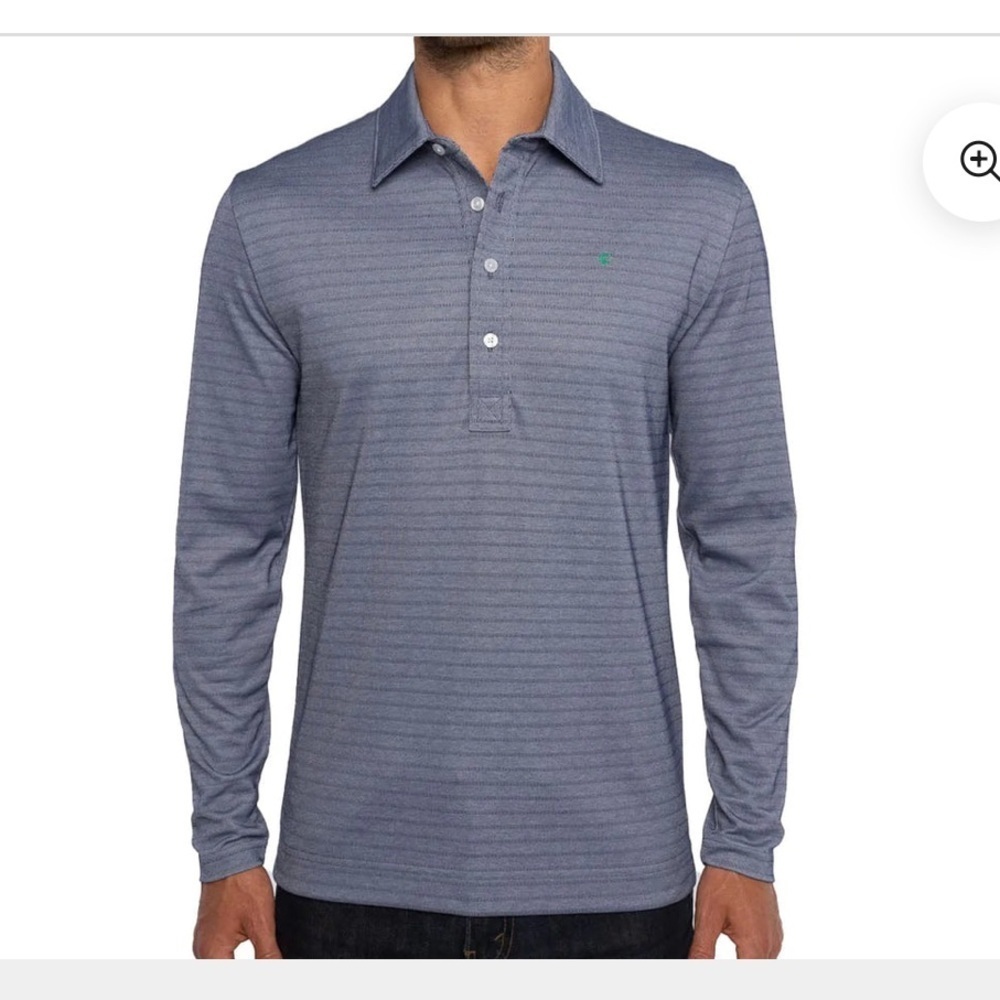 Criquet Long Sleeve Range Polo Pima Cotton Blend Preppy Striped Size XL